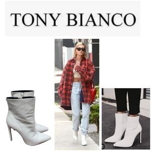 TONY BIANCO Freddie Women Booties in White Capretto. Size 9